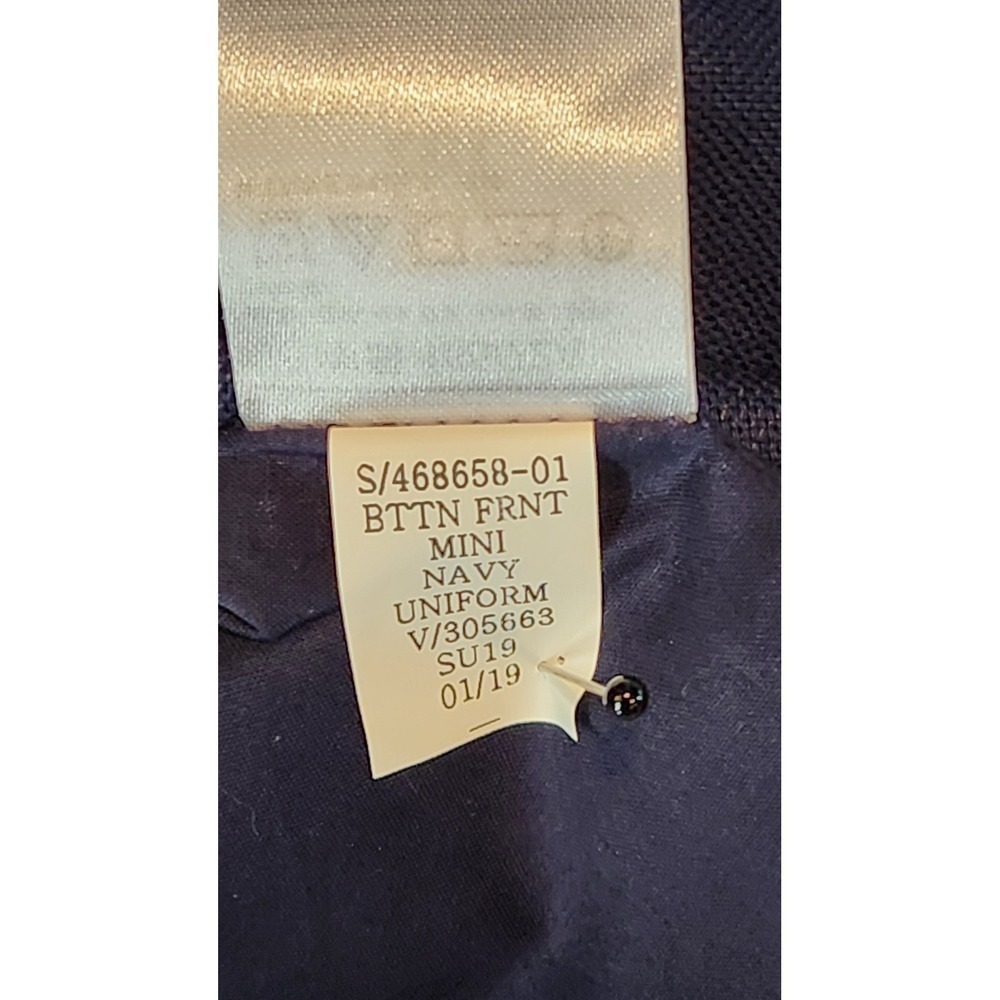 GAP Linen Cotton Mini Skirt Button Front Navy Blue Uniform Schoolgirl Prep 6 29 - Picture 8 of 8